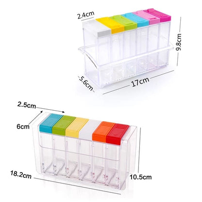 6 Pcs/Set Kitchen Spice Jar - Seasoning storage box
