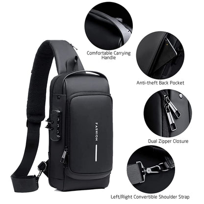 Anti Theft Sling Bag for Men & Women