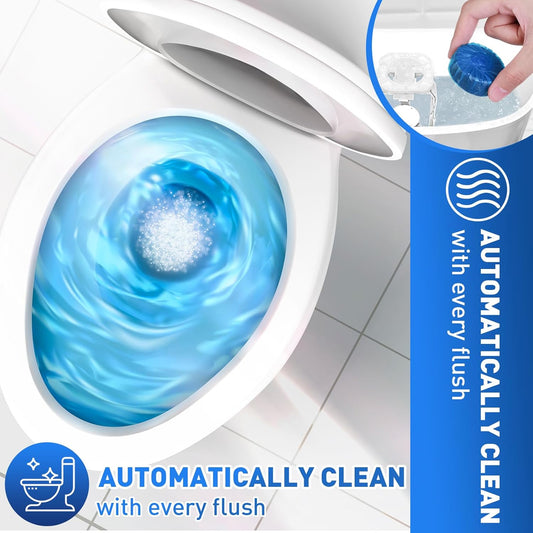 Automatic Toilet Cleaner Tablets Toilet Bowl Long Lasting Bathroom Tank Tablets (Blue)