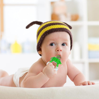 Baby Fruit Feeder Pacifier, Fresh Food Feeding Teether for Toddler, Soothing Gum Relief, Includes All The Sizes of The Silicone Nipple Pouches
