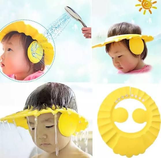 Baby Shower Cap Safe Silicone Protection Bath Cap Soft Adjustable Visor Hat for Protector Head Eye Ear Shampoo