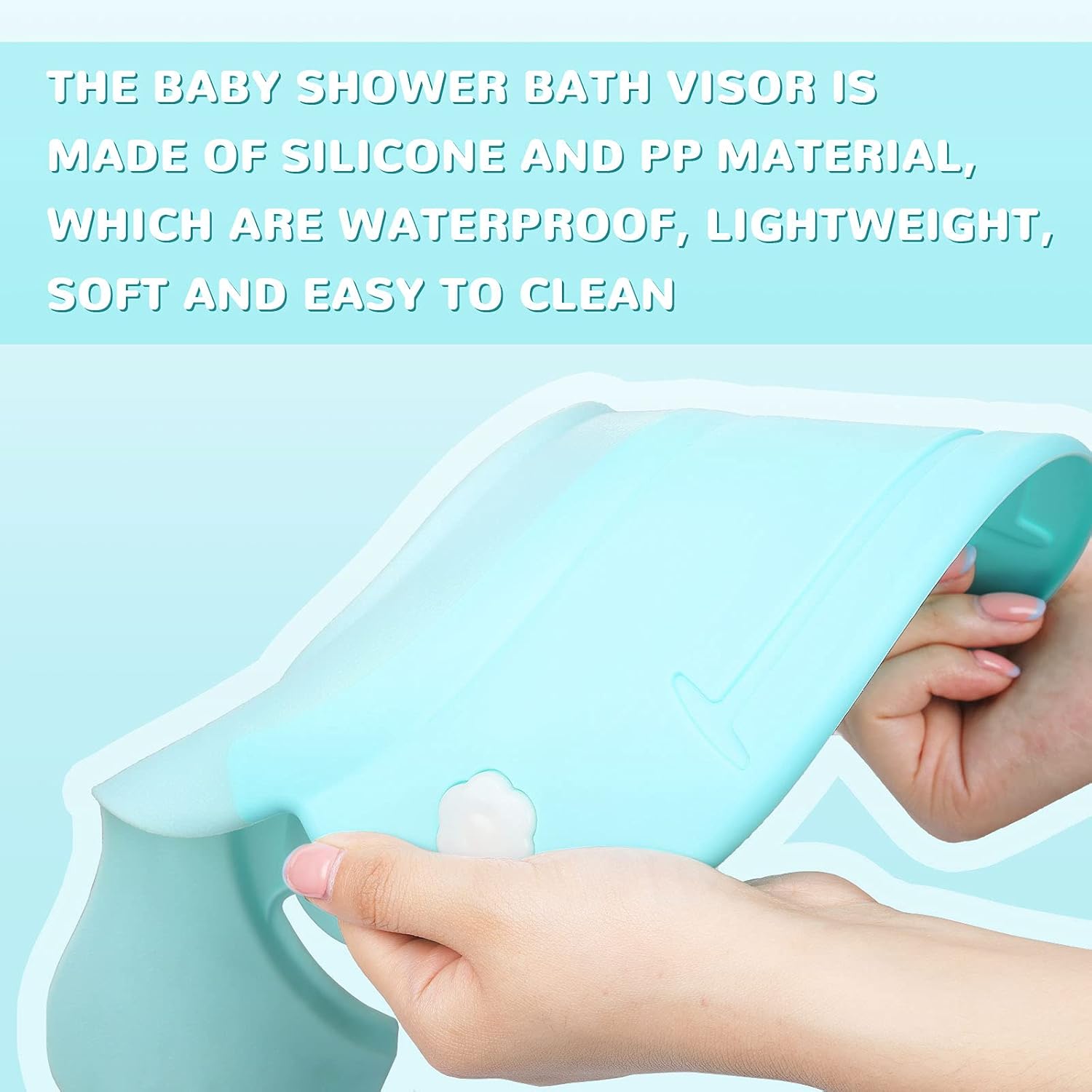 Baby Shower Cap Safe Silicone Protection Bath Cap Soft Adjustable Visor Hat for Protector Head Eye Ear Shampoo
