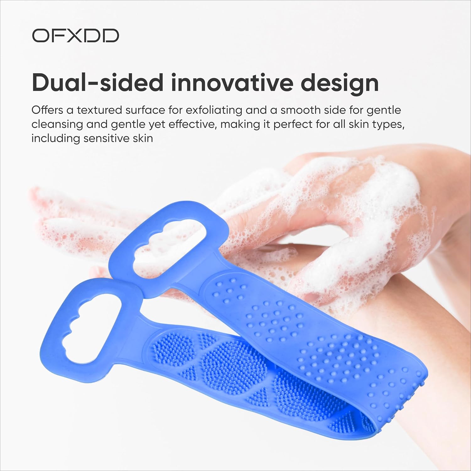 Back Washer for Shower Men and Women - Soft Silicone Bath Towel Scrubber