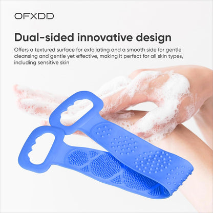 Back Washer for Shower Men and Women - Soft Silicone Bath Towel Scrubber