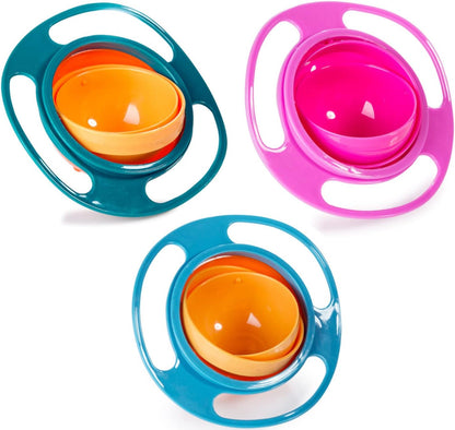 Berry President Magic Bowl 360 Degree Rotation Spill Resistant - Gyro Bowl with Lid For Toddler Baby Kids Children