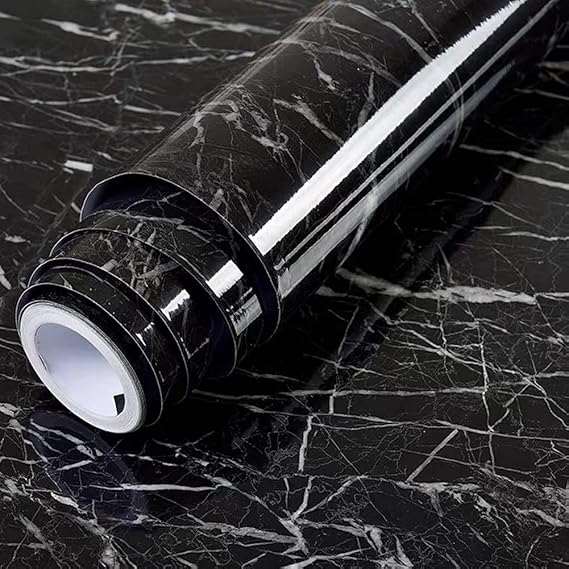 Black Peel and Stick Wallpaper - Marble Counter Top Backsplash Self Adhesive