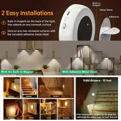 Body Induction Lamp Smart Motion Sensing For Bedroom With USB Cable Motion Sensor Light