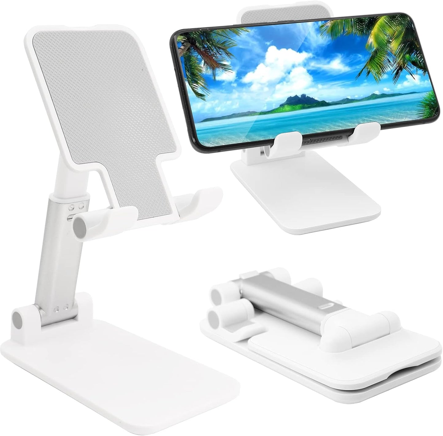 Cell Phone Stand, Folding Desktop Phone Stand, Tablet Stand Compatible with All Phones 4-10 Inches Cell Phone/Tablet