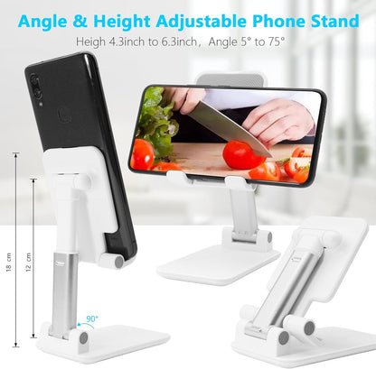 Cell Phone Stand, Folding Desktop Phone Stand, Tablet Stand Compatible with All Phones 4-10 Inches Cell Phone/Tablet