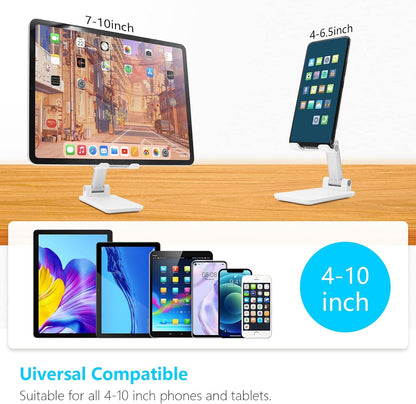 Cell Phone Stand, Folding Desktop Phone Stand, Tablet Stand Compatible with All Phones 4-10 Inches Cell Phone/Tablet