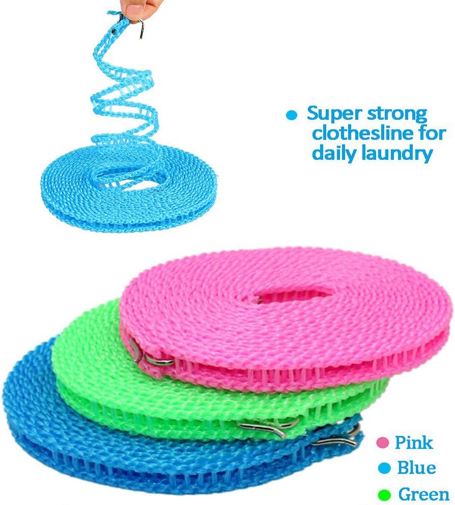 Clothes Drying Rope Portable Windproof 5m Clothesline for Camping Travel, Indoor, Outdoor, Laundry, Clothes Line