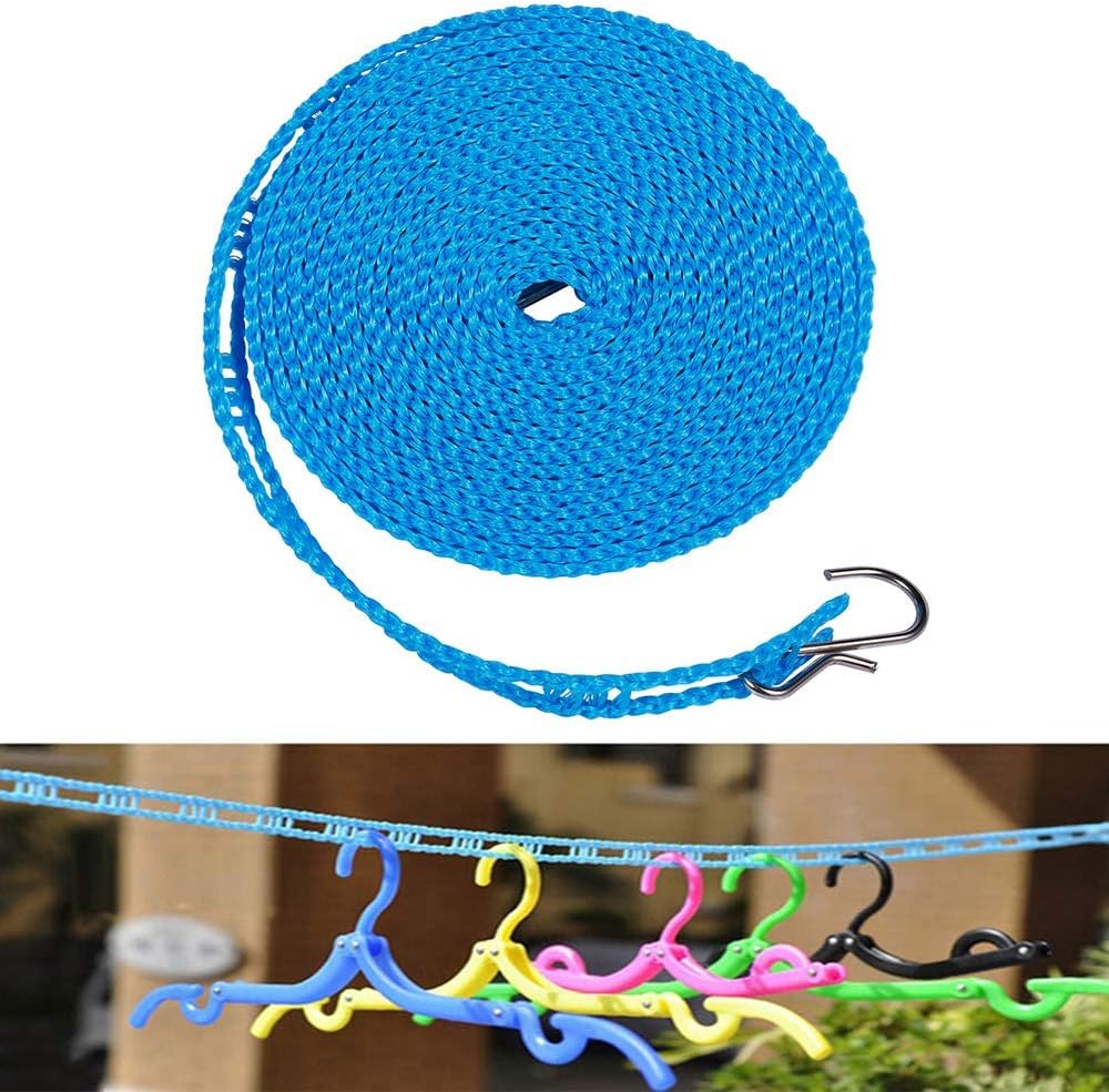 Clothes Drying Rope Portable Windproof 5m Clothesline for Camping Travel, Indoor, Outdoor, Laundry, Clothes Line