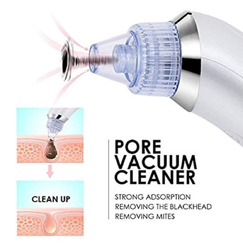Derma Suction Vacuum Pore Cleaning Device With 4 Interchangeable Suction Heads