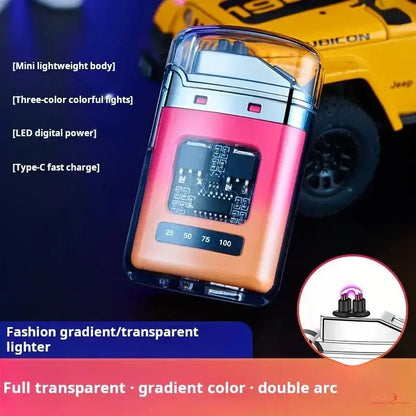 Digital Power Display & LED Colored Cigarette Arc Lighter