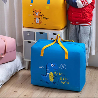 Dino Storage Bag Organizer - Reinforced Handles Zippered Organizer - Portable Multifunction Storage Bag Large Capacity