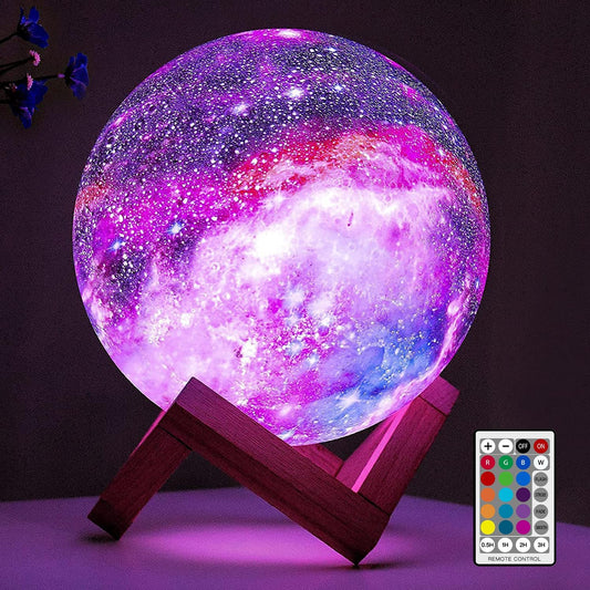 Earth Lamp - 16 Colors LED 3D Print Earth Light with Stand