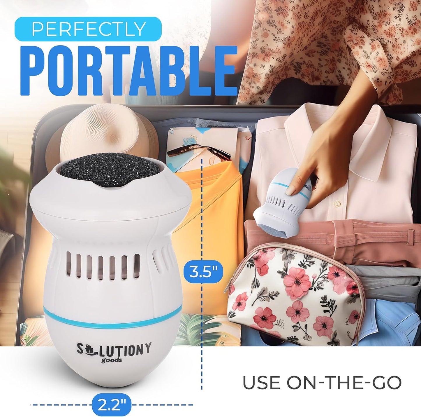 Electric Foot Callus Remover - USB-Rechargeable With Built-in Vacuum for Dead Skin Removal, Portable Foot File