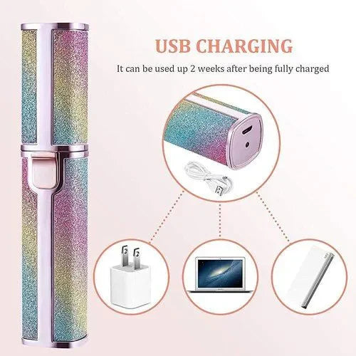 Eyebrow & Facial Trimmer: 2 in1 Rechargeable Facial Hair Removal & Eyebrow Shaver - Body Razor with Built-in LED Light