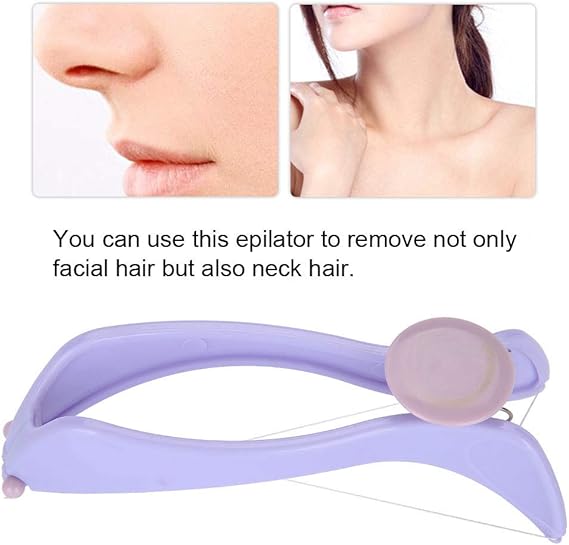 Facial Hair Threading Removal, Purple Facial Epilator Threading Hair Removal Epilator ABS Comfortable for Women
