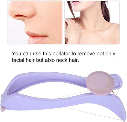 Facial Hair Threading Removal, Purple Facial Epilator Threading Hair Removal Epilator ABS Comfortable for Women