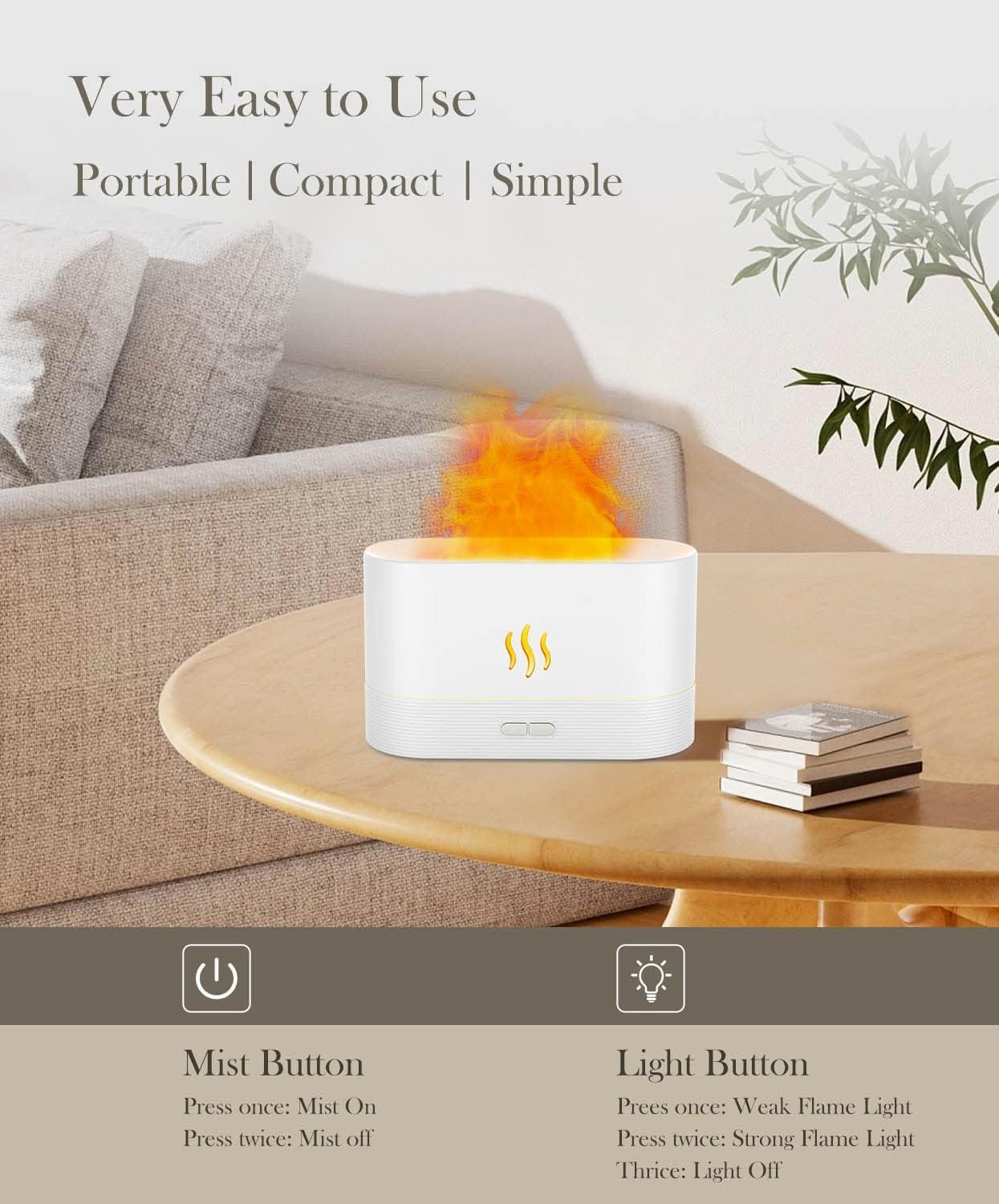 Flame Air Diffuser Humidifier,Upgraded Scent Diffuser for Essential Oils