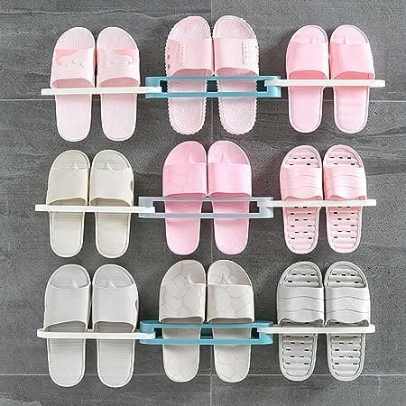 Foldable Slipper Rack - 3 in 1  Wall Mounted Shoe Rack
