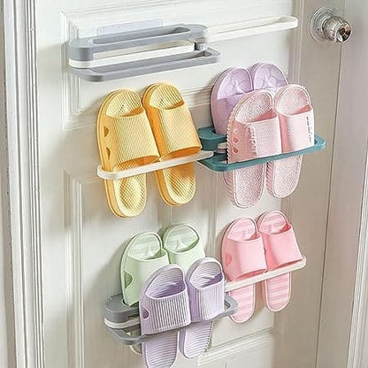 Foldable Slipper Rack - 3 in 1  Wall Mounted Shoe Rack