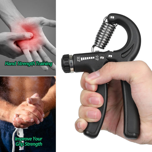 Grip Strength Trainer, Hand Grip Strengthener, Adjustable Resistance 22-132Lbs (10-60kg), Forearm Strengthener, Perfect for Musicians Athletes