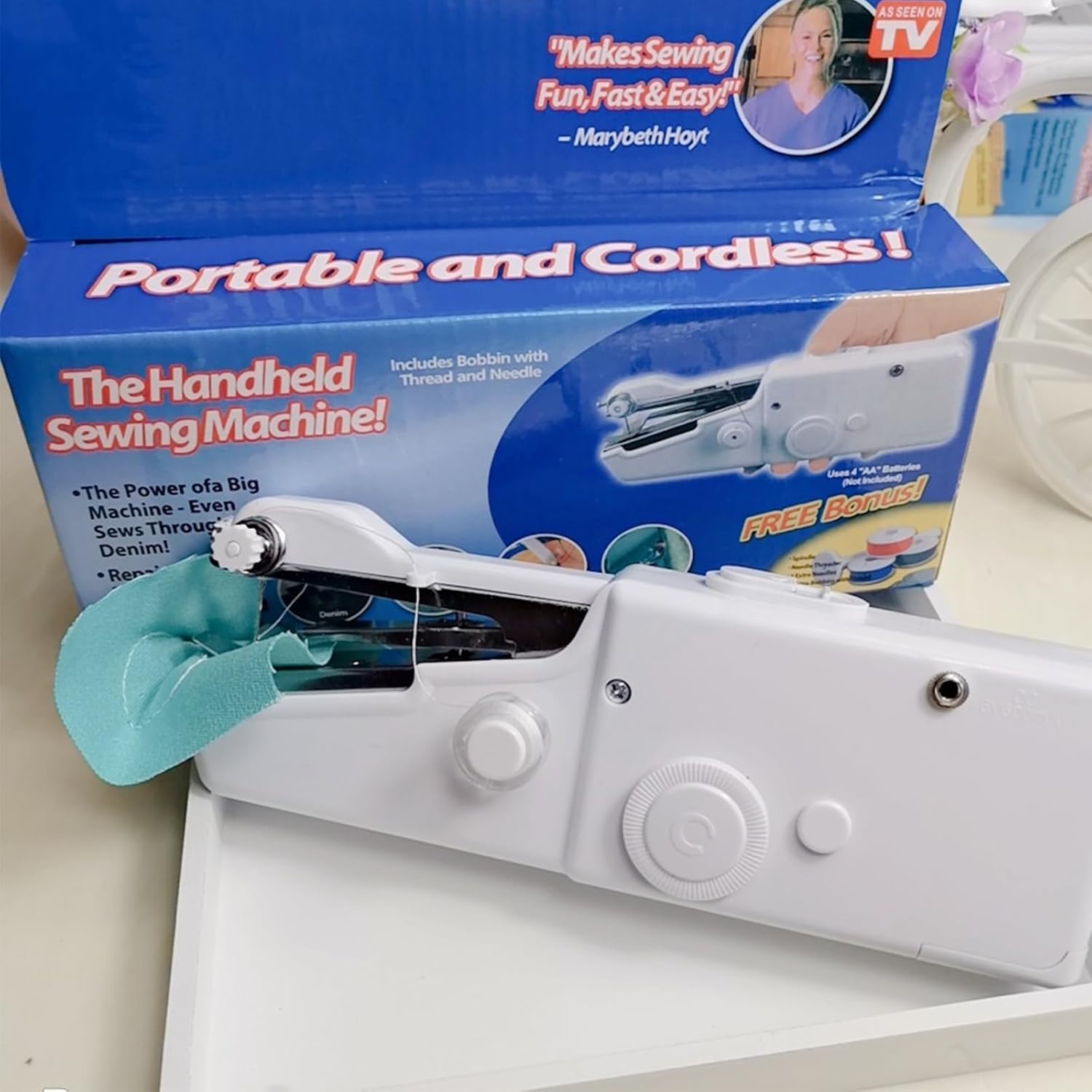 Handheld Sewing Machine, Portable Mini Hand Held Sewing Machine Cordless Electric Stitching Device, For Beginners, Professionals, Adults