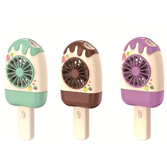 Ice Cream Mini Portable USB Rechargeable Electric Fan