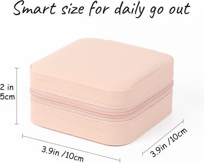 Jewelry Case - Small Jewelry Box - Jewelry Organizer - Storage Case Portable PU Leather - Mini Jewelry Travel Case for Girls Womens Earring, Necklace, Rings,Bracelets