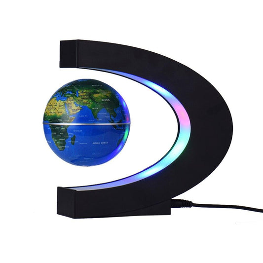 LED Night Light C Shaped Globe Atmosphere Lamp Magnetic Suspension Globe Home Decoration