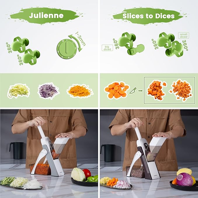 Mandoline Slicer Safe Vegetable Slicer All Food Chopper Vegetable Cutter Adjustable