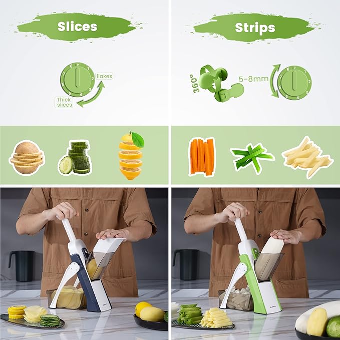 Mandoline Slicer Safe Vegetable Slicer All Food Chopper Vegetable Cutter Adjustable