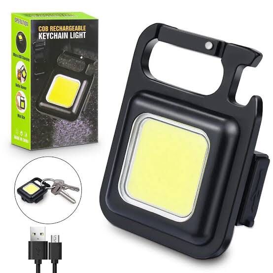Mini LED Portable Keychain Flashlight - Multifunction COB Work Light - USB Rechargeable Strong Magnet Outdoor Camping Lantern