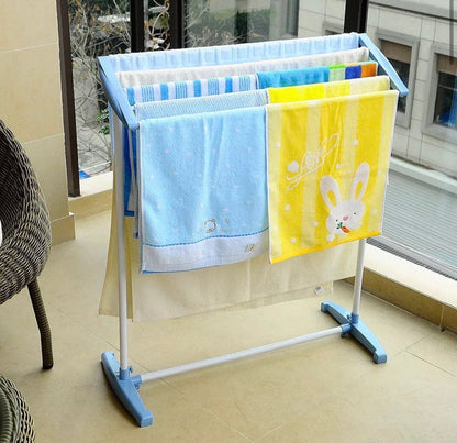 Multifunctional Floor Standing Towel Rack, Stainless Steel Folding Drying Rack & Hanger