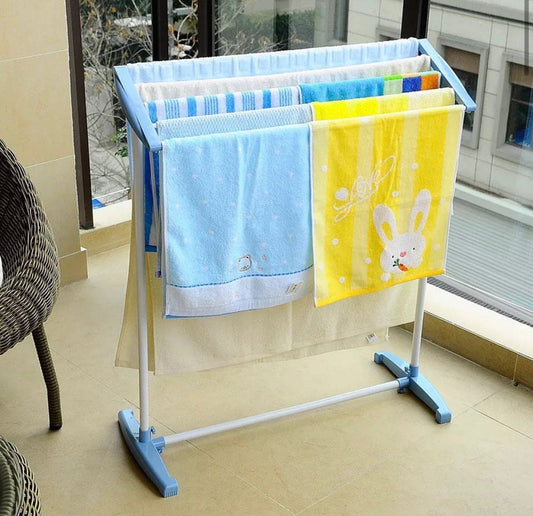 Multifunctional Floor Standing Towel Rack, Stainless Steel Folding Drying Rack & Hanger