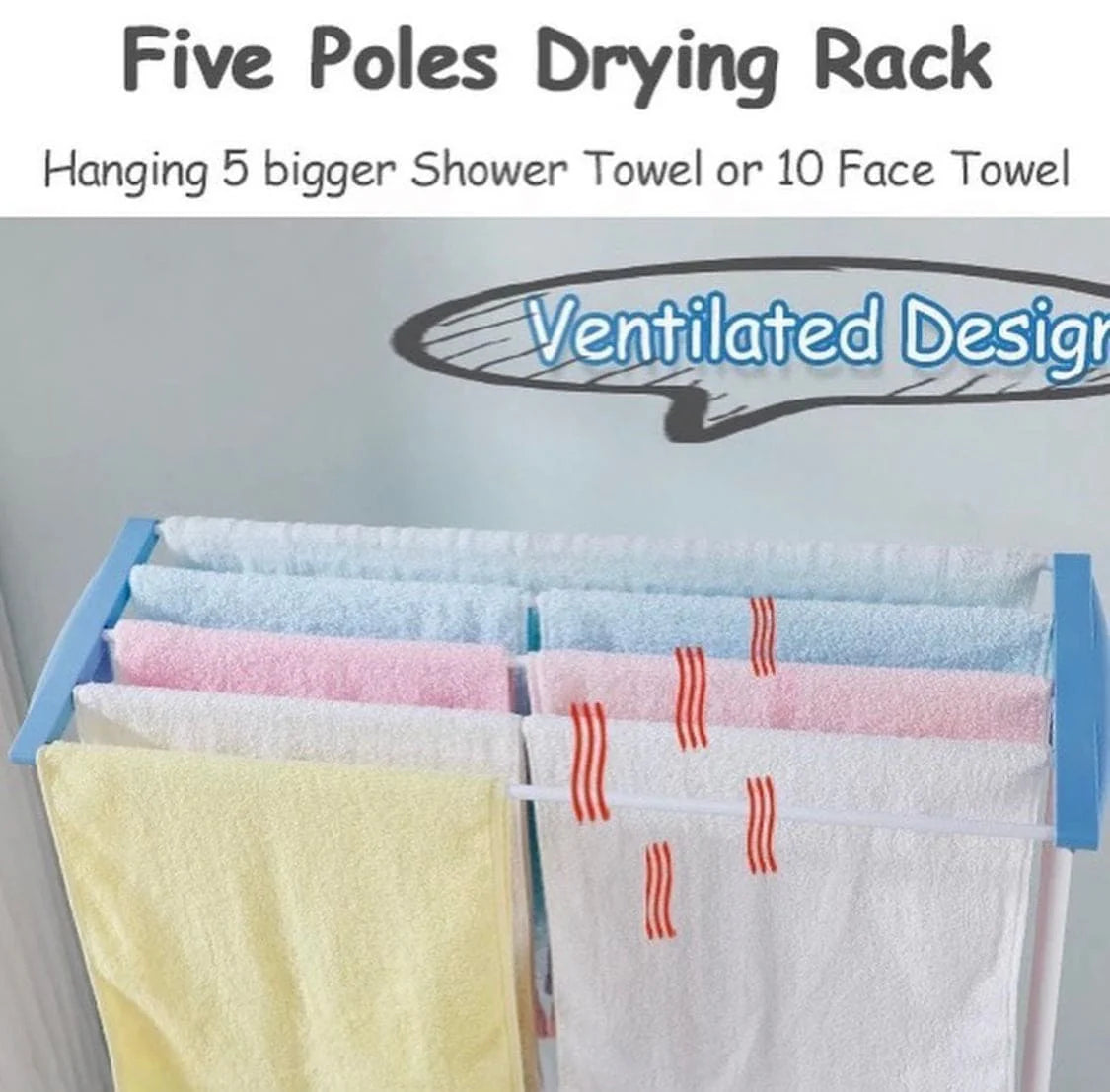 Multifunctional Floor Standing Towel Rack, Stainless Steel Folding Drying Rack & Hanger