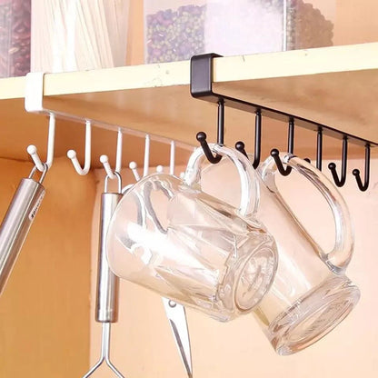 Multipurpose 5 Iron Hook Under Cabinet Holder