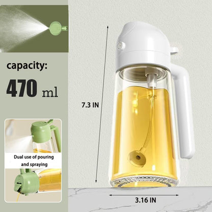 Oil Sprayer for Cooking,2 in 1 Olive Oil Dispenser and Oil Sprayer - Olive Oil Spritzer, Oil Sprayer for Air Fryer, Salad, BBQ, Roasting-White