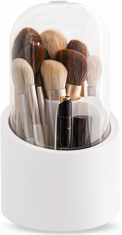 Oval Covered Clear Brush Organizer