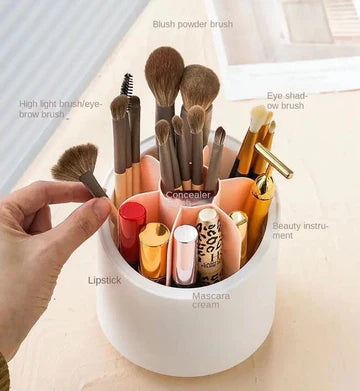 Oval Covered Clear Brush Organizer