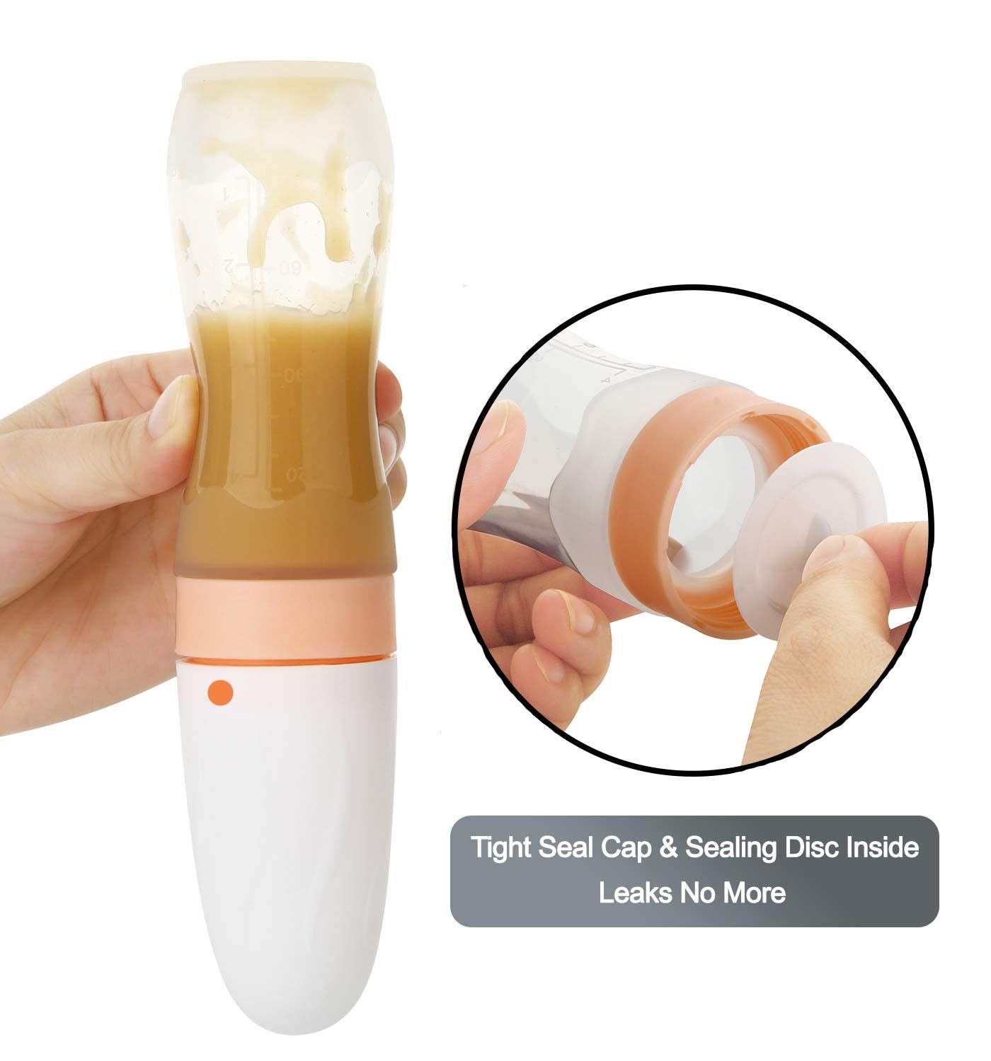 PandaEar Silicone Baby Food Dispensing Spoon - Fruit Squeeze Feeder - Travel Friendly Kids Toddlers Boys Girl