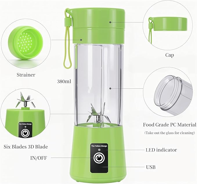 6-blade Portable Blender for Smoothie, Milkshake, Juice