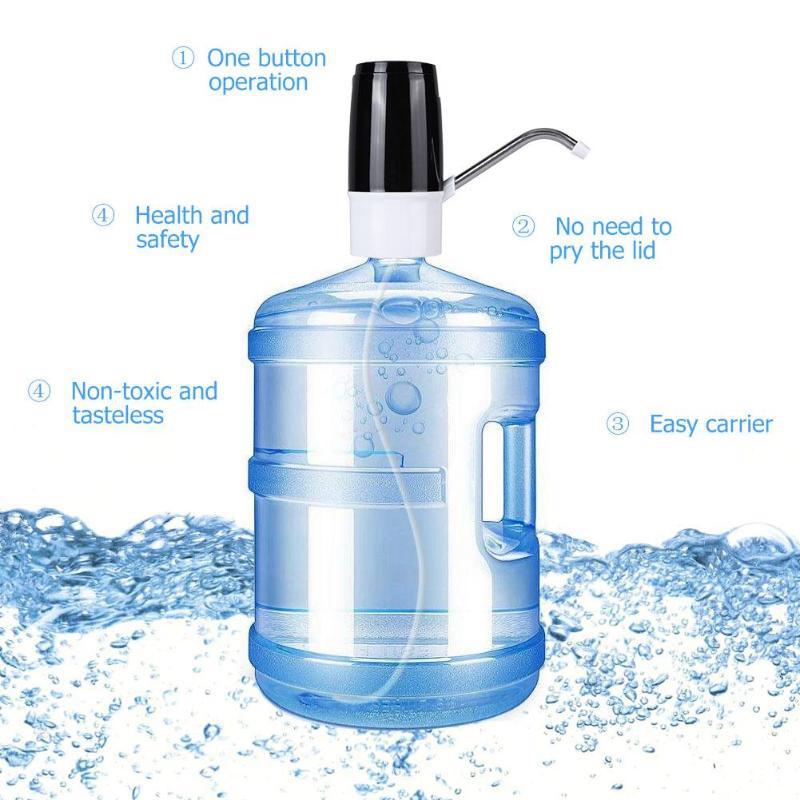 Portable Electric Water Bottle Pump - Dispenser USB Charging Gallon - Drinking Bottle Switch Pump