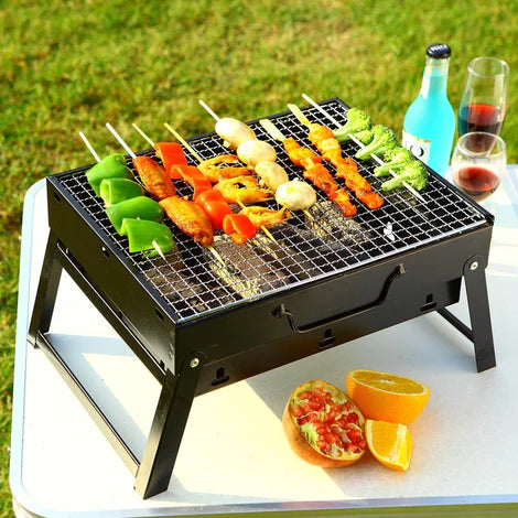 Portable & Foldable BBQ Grill With Tray