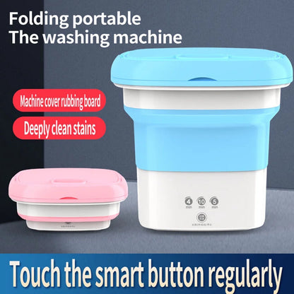 Portable Mini Folding Washing Machine with Dryer Bucket (multicolor)