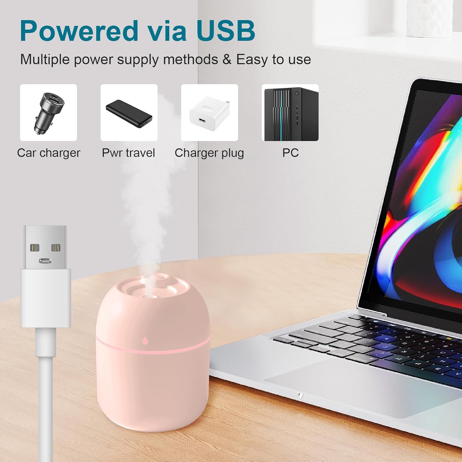 Portable Small Humidifier - USB Personal Desktop Humidifier