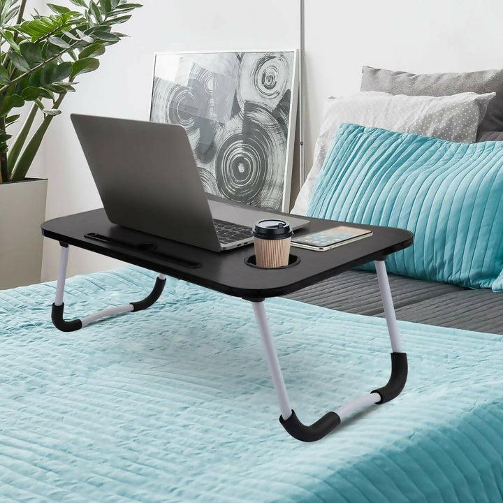 Portable Wood Laptop Table for Bed – Folding Desk for Gaming & Home Use