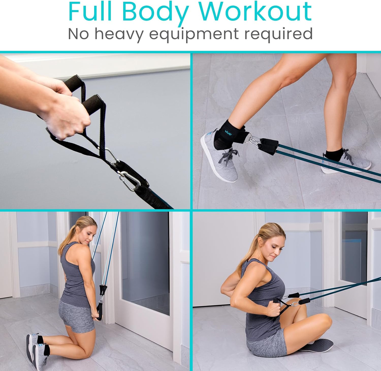 Resistance Bands with Handles (11 Pcs) - Tube Rehab Band Set - Home Workout Elastic Fitness Equipment - Men, Women Training Therapy